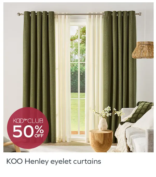 50% off KOO Henley Eyelet Curtains