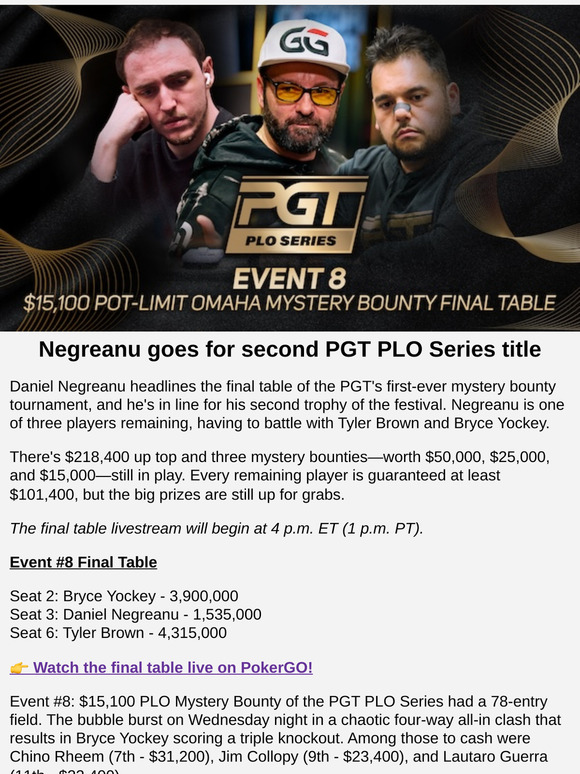 Can Negreanu Win Again? 🏆 Live Today 4P ET/1P PT
