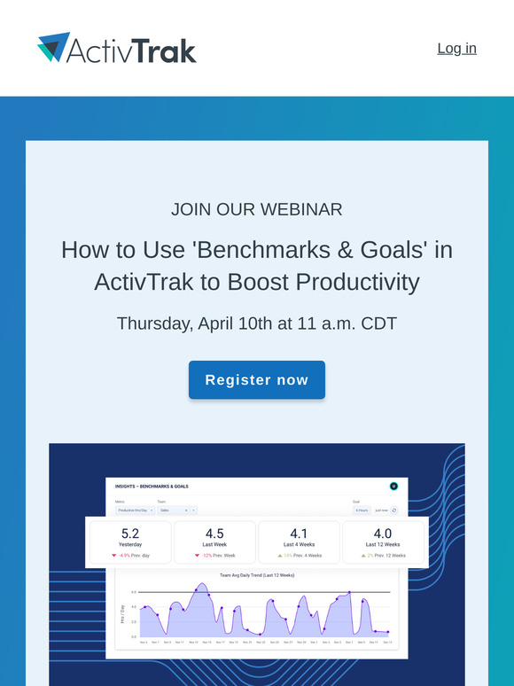 🗓️ Next week: Learn how to use benchmarks to drive productivity success