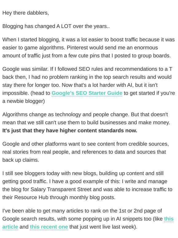 Blogging as a side hustle
