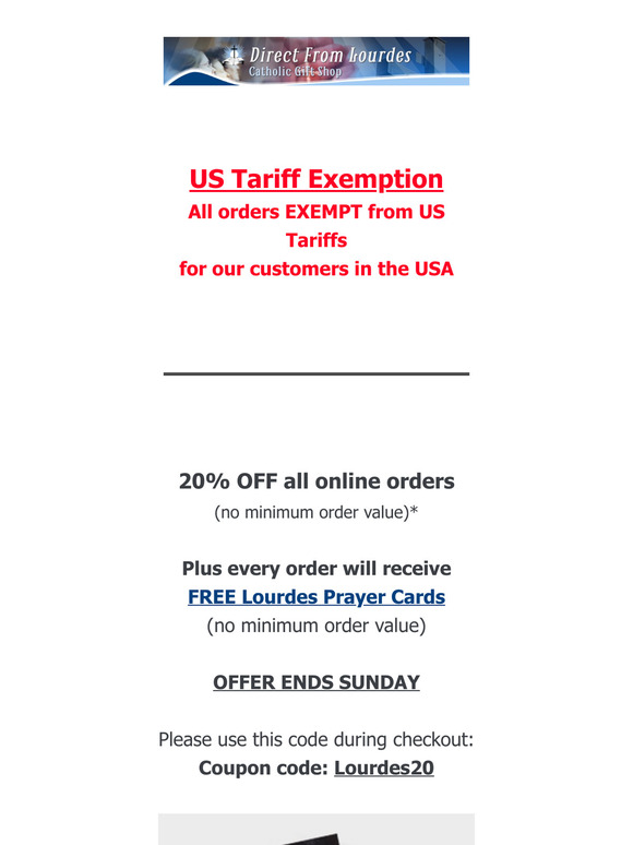 US Tariff Exemption: Orders EXEMPT from US Tariffs