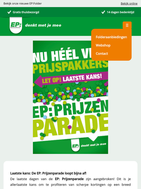 Laatste kans: EP: Prijzenparade eindigt bijna!