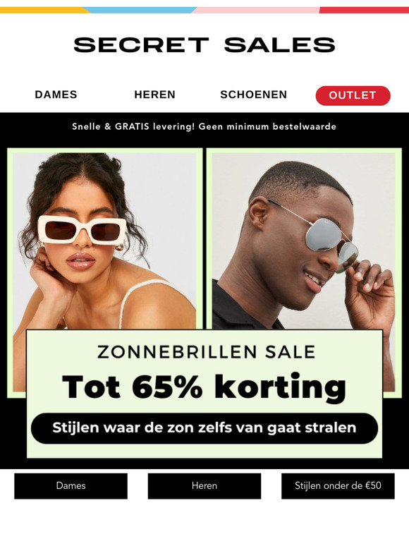 Het is weer tijd voor zonnebrillen! Tot 65% korting
