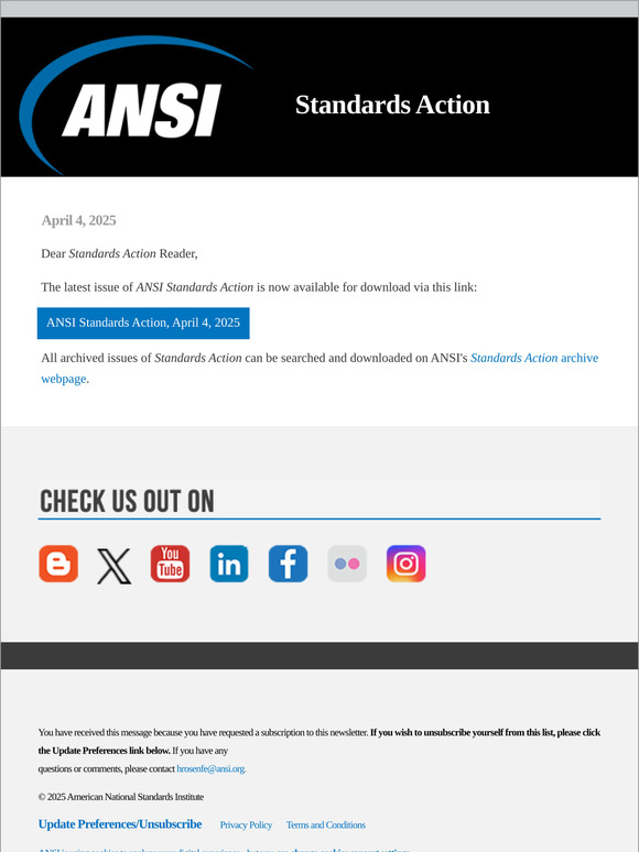 ANSI Standards Action April 4 2025