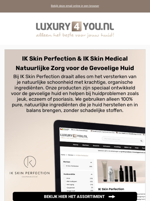 Ontdek IK Skin Perfection met 10% Korting + Exclusieve Aanbiedingen van Maria Galland, Klapp & Thalgo Source Marine!