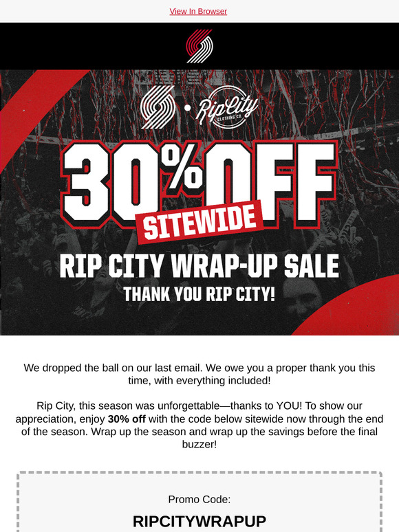 CORRECTION: 30% OFF SITEWIDE