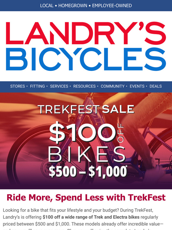 TrekFest at Landry’s Is Rolling—Save $100 on Bikes $500–$1,000