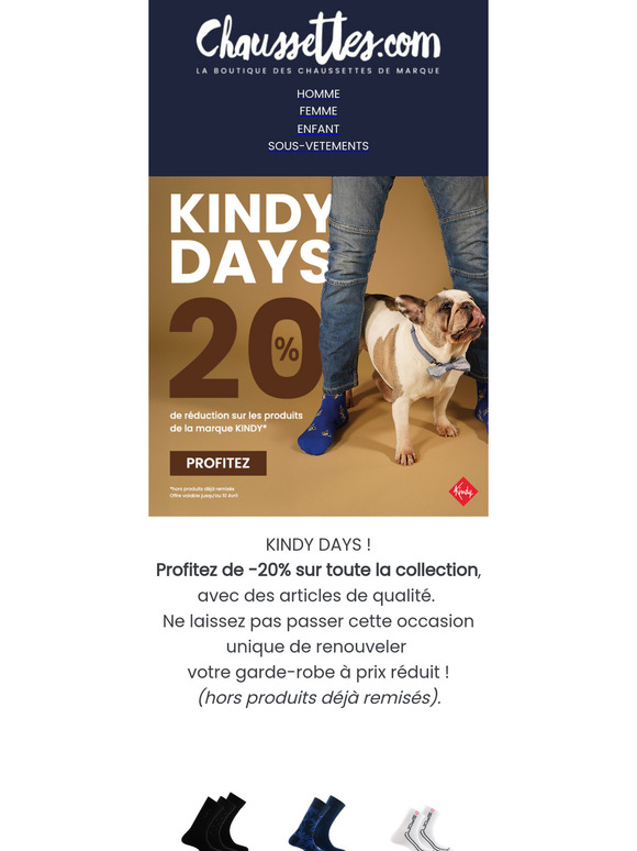 🎉 -20% sur la marque KINDY: Confort et qualité à prix doux !