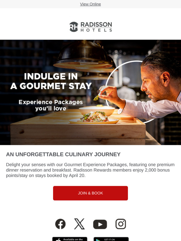 Gourmet Experience Packages you'll love