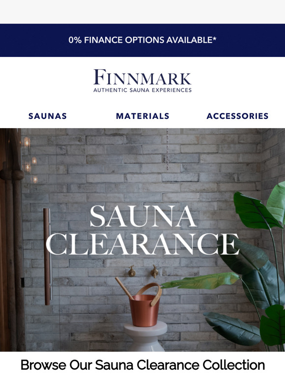 Browse April's Sauna Clearance Range | Finnmark Sauna