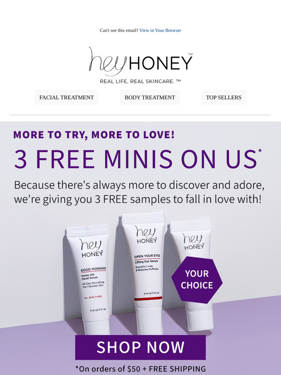 3 FREE Minis on Us!