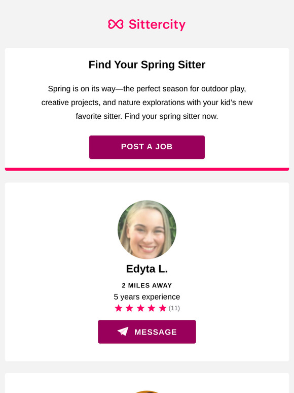 Find a Sitter for Spring