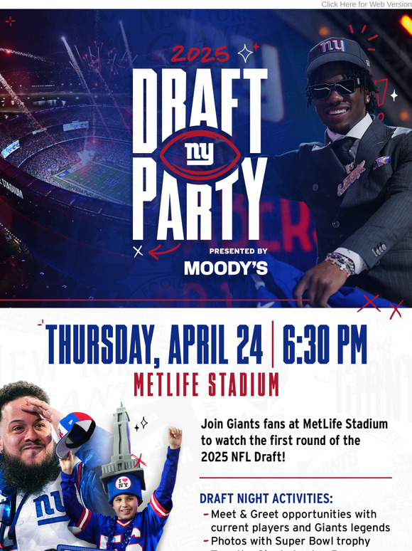 Free tickets available now for Giants Draft Party!