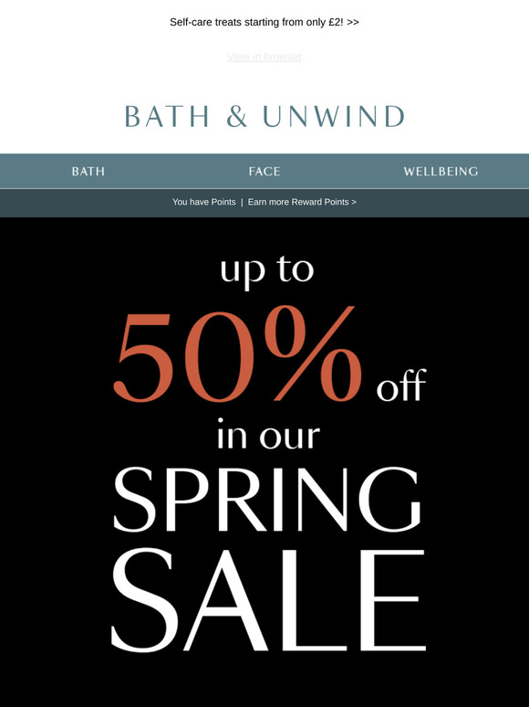 Up to 50% off in our Spring Sale