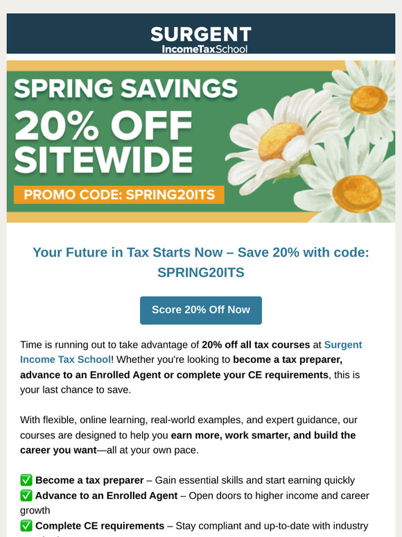 🌼 Bloom Your Tax Career — Save 20% This Spring!
