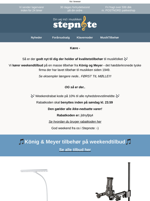 Weekendtilbud på König & Meyer tilbehør + rabatkode til weekenden