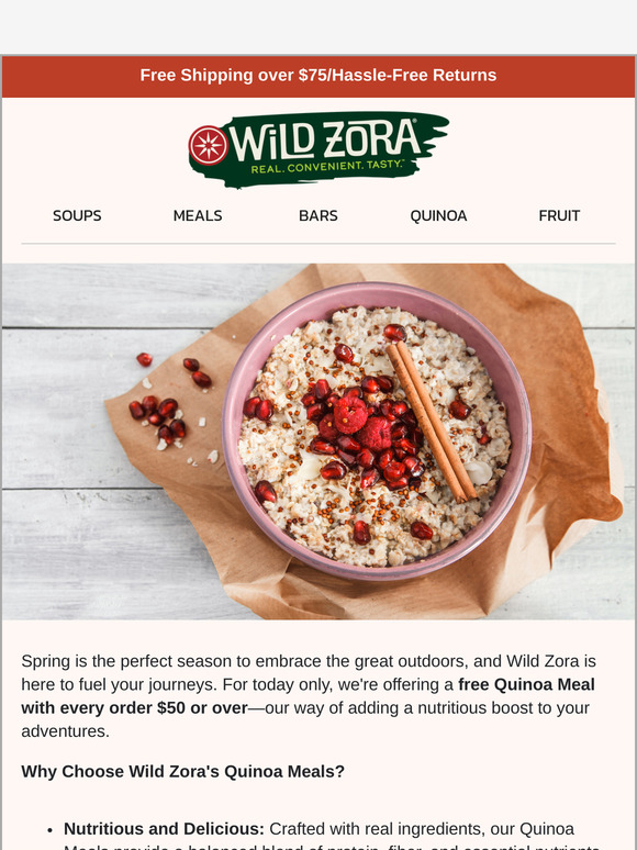 This Weekend Only - Free Quinoa Meal With Every Order