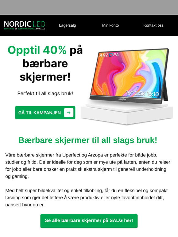 SALG på bærbare skjermer!🔥