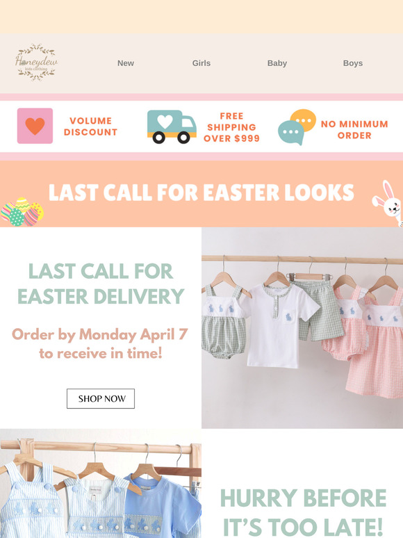 🐰 Last Chance: Order by Monday for Easter Delivery!