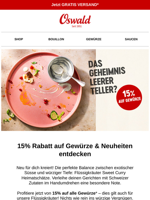 15% auf alle Gewürze
