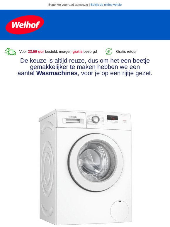 Om  je te helpen hebben we een aantal Wasmachines voor je op een rijtje gezet!