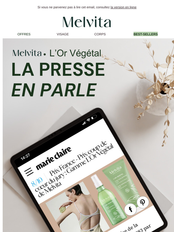 L'Or Végétal : Lauréat du Prix d’Excellence de la Beauté Marie-Claire ✨