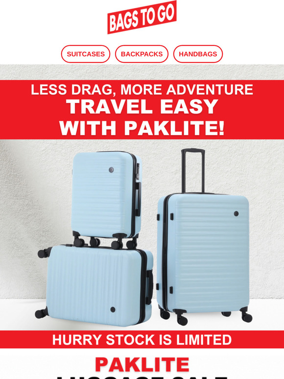 Time’s Running Out! Up to 70% OFF Paklite Luggage! ⏳