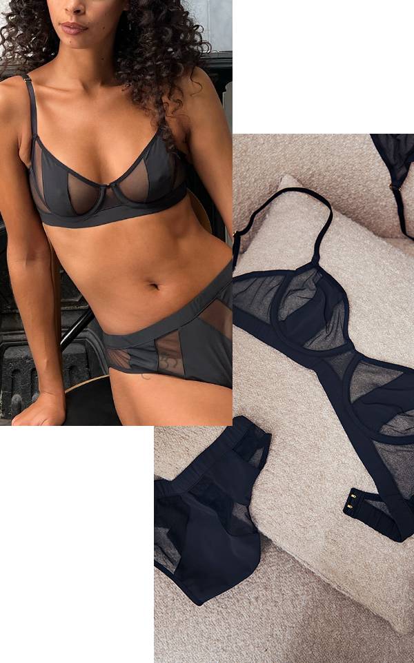 A new addition to the Naomi range, this wired bodysuit is the ultimate elevated everyday lingerie piece that doesn't compromise comfort and fit. Crafted from super light breathable eco-mesh fabric for a luxurious feel with flat bonded edging that gives a super smooth finish under clothing. Features underwired cups for support and subtle lift, plus a high-rise, thong finish with a soft bamboo gusset and a rear hook and eye fastening. Your new staple piece to be styled under or as part of your favourite outfit.