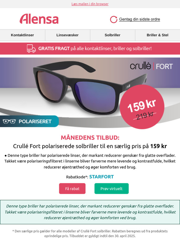 Månedens tilbud: Crullé Fort polariserede solbriller kun til 159 kr