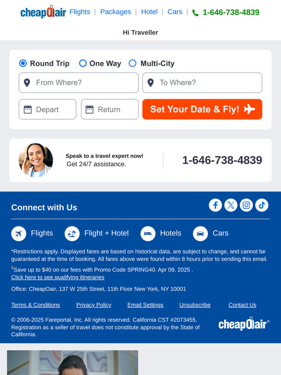 ✈  Discover Great Low Fares Today!