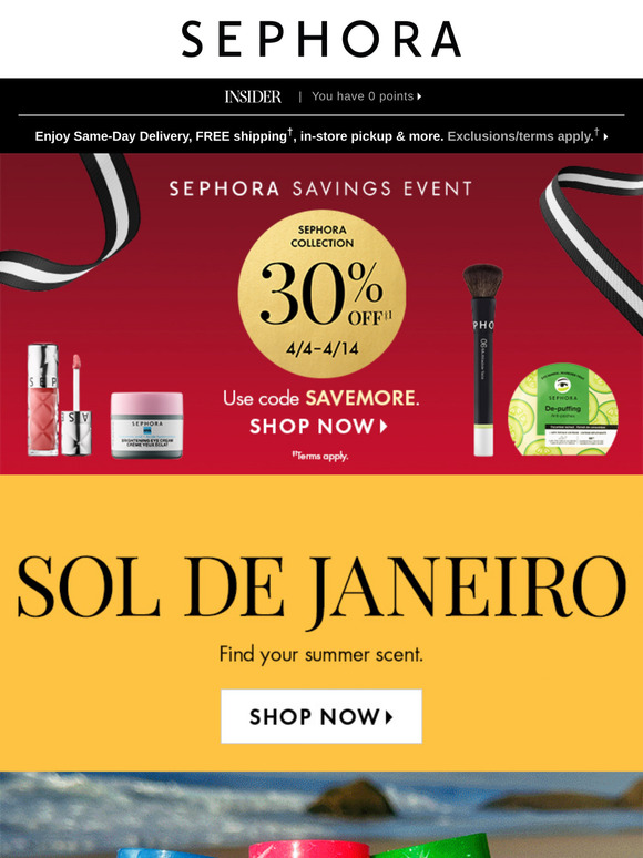Get your 30% discount on Sephora Collection...Ready to shop?