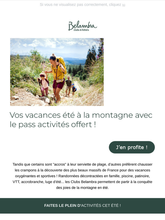 🚵 Vos vacances été à la montagne avec le pass activités offert !