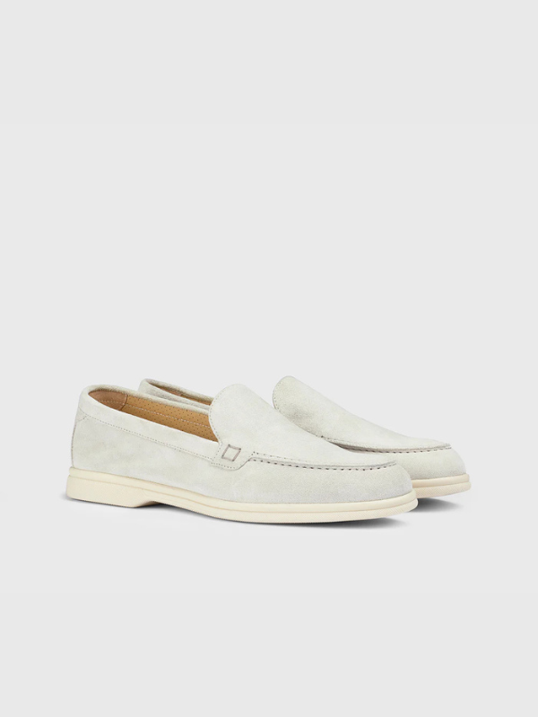 Ice-coloured suede loafer