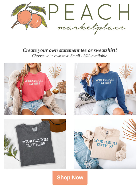 Choose Your Own Text. Custom Tees and Sweatshirts