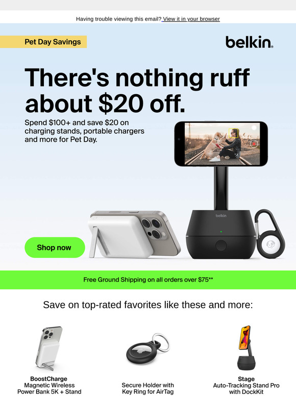 Right meow: spend $100+, save $20 🐱🐶