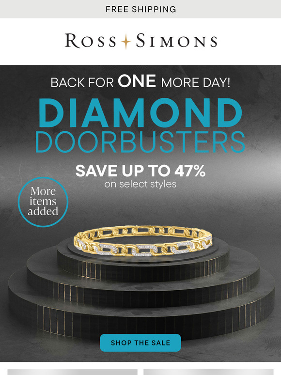 Surprise 🎉 Diamond Doorbusters are back for ONE day only!