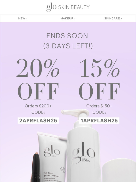 20% off sale to clean up your routine