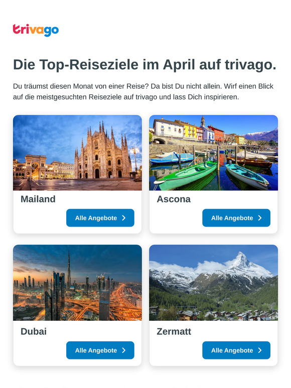 Hier sind die beliebtesten Reiseziele im April