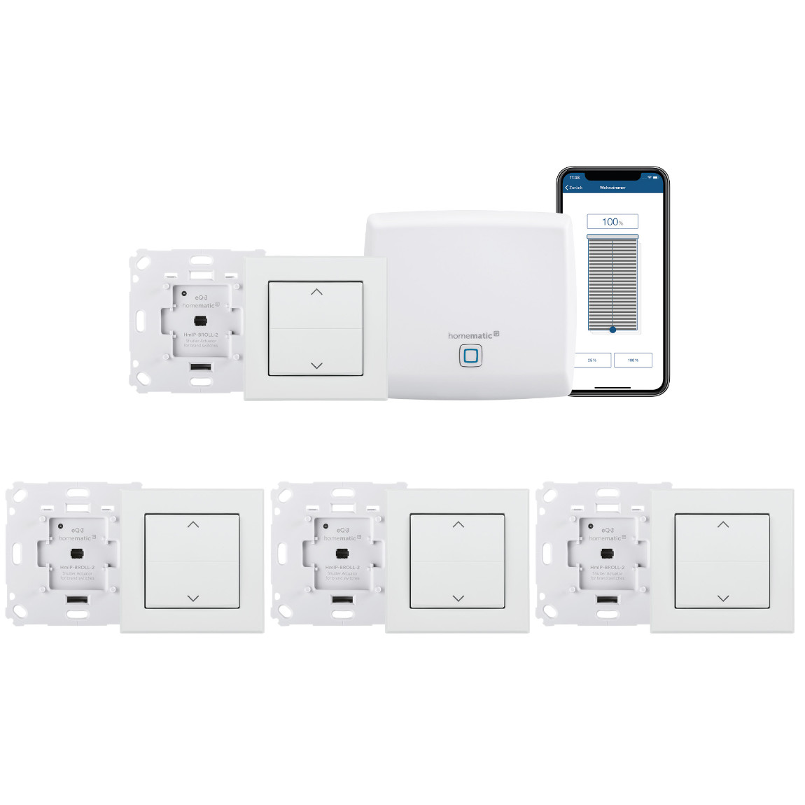 Image of Homematic IP Starter-Set Beschattung – für 4 Rollladen / Markisen