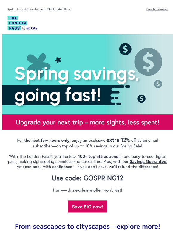 😉 More exploring, less spending – enjoy an extra 12% off!