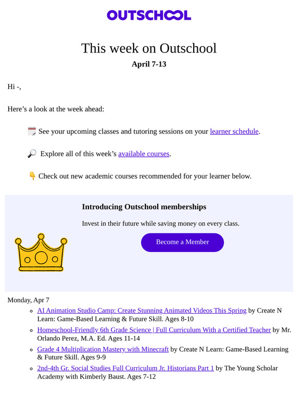 This week on Outschool 🗓️