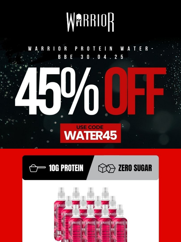 Fuel Your Body – 45% Off Warrior Protein Water
