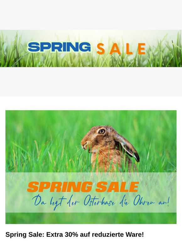 Spring Sale mit zusätzlichen 30% Rabatt auf bereits reduzierte Ware