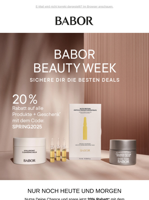 Nur noch 2 Tage: 20% Rabatt + Geschenk