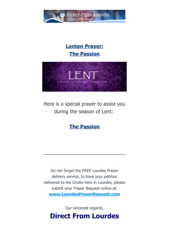 🙏 Lenten Prayer - The Passion 🙏