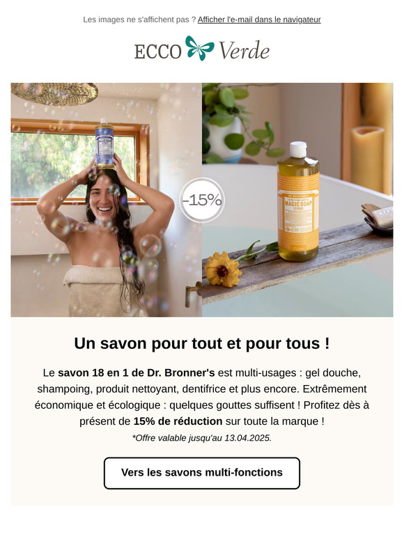 Réductions limitées chez Dr. Bronner's & ATTITUDE 🛁