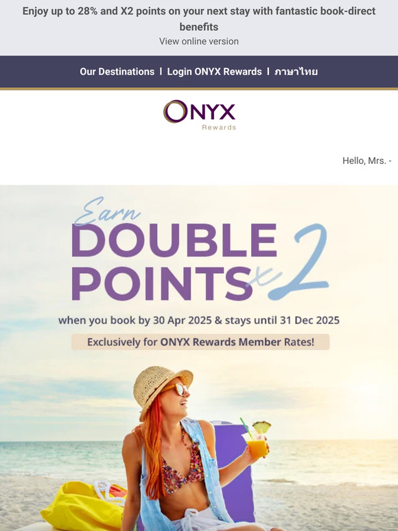 🔥 —, Earn Double Points When You Book a Stay This April