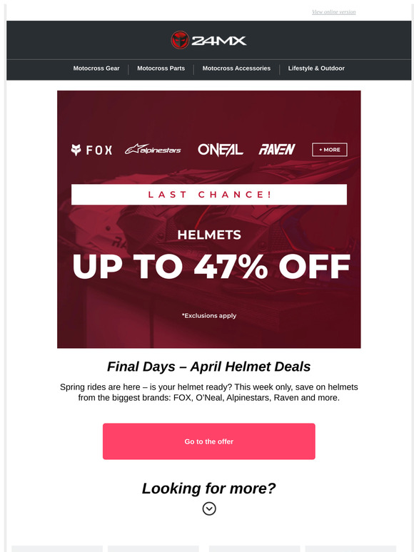 Helmets Last Chance – Up to 47% Off
