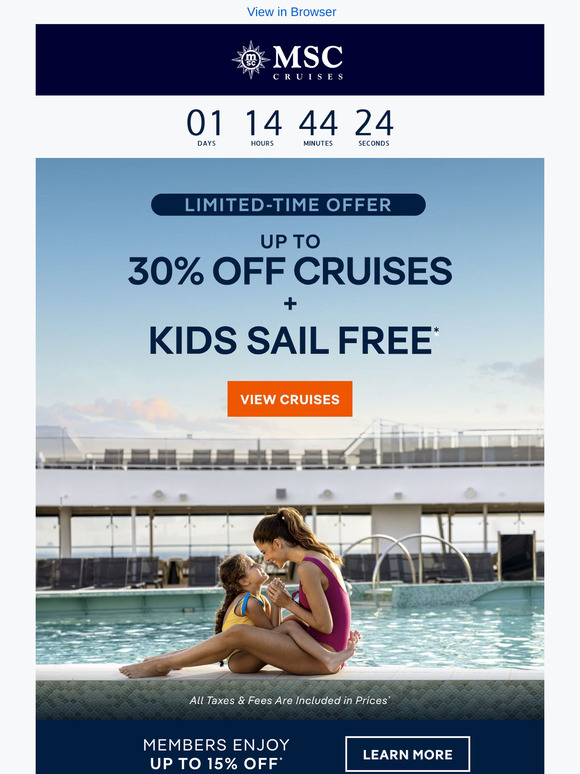 Time's Running Out To Cruise With up to 30% Off!