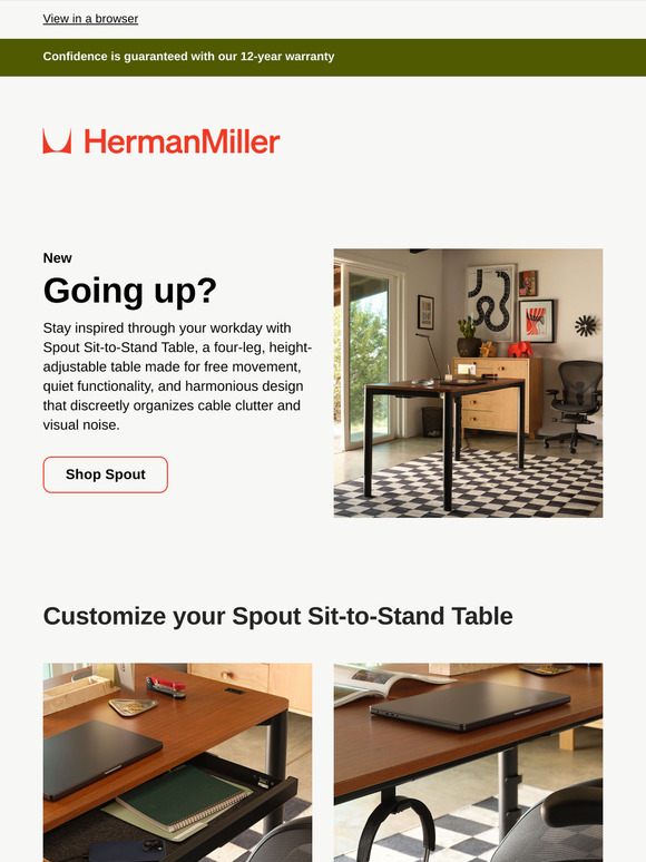 Boost productivity with Spout Sit-to-Stand Table